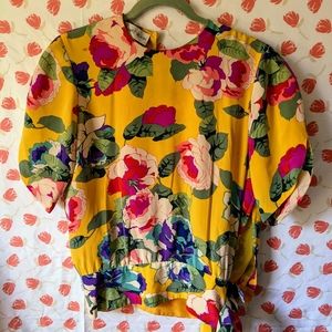 Albert Nipon vintage floral silk shirt